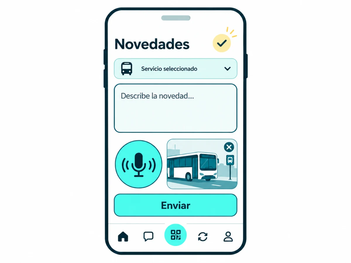 Ilustración de la app del inspector para enviar novedades con voz y evidencia