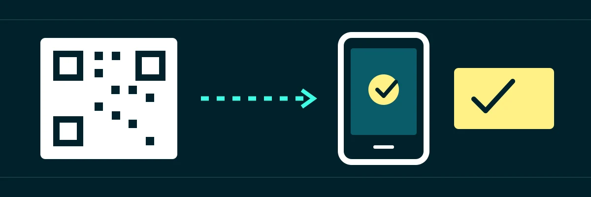 Ilustración del registro de asistencia con código QR